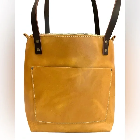 Portland Leather Goods Small Tote Bag Mango - Picture 2 of 14